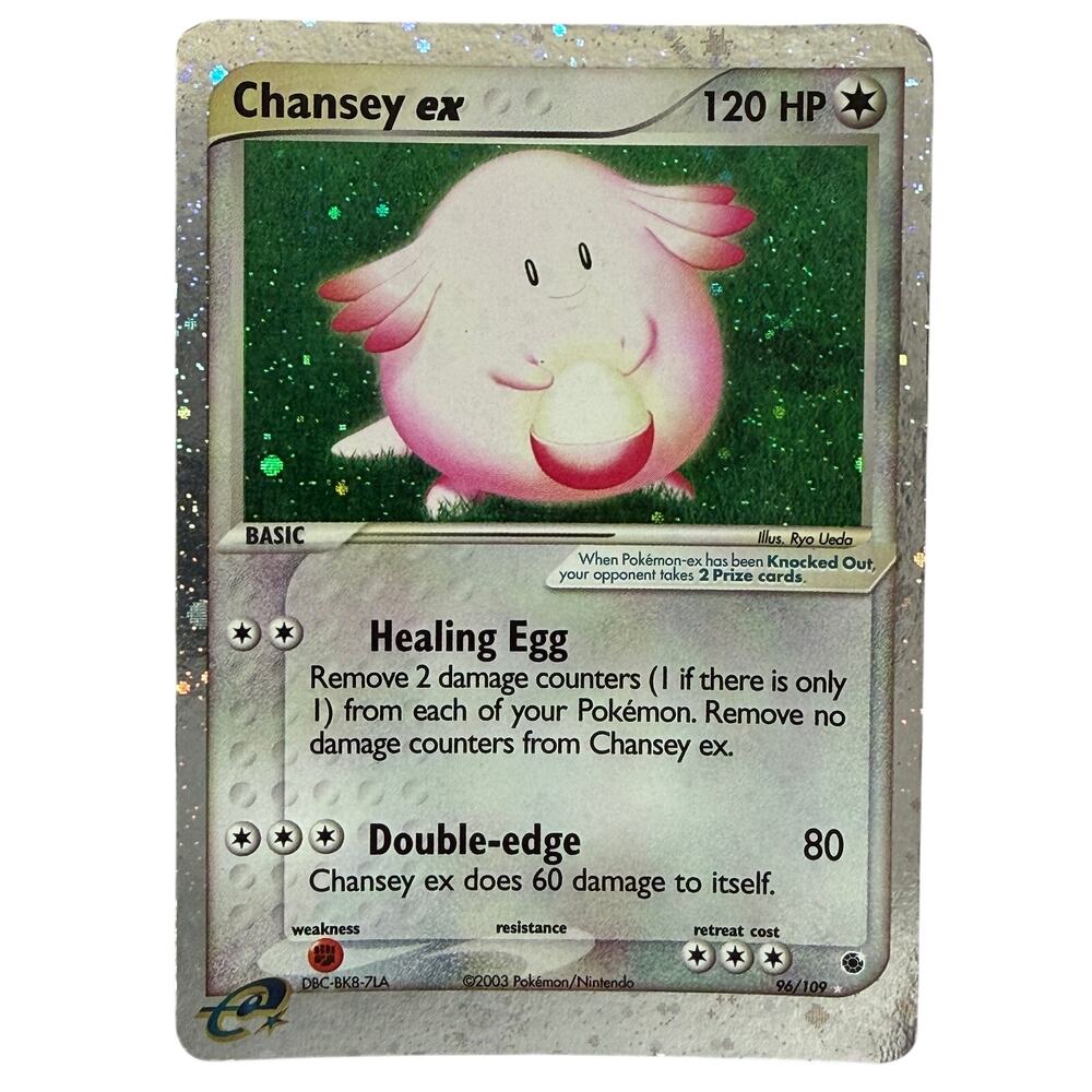 Pokémon TCG Chansey ex 96/109 Ruby & Sapphire 2003 E-Reader Holo Foil Rare MP+